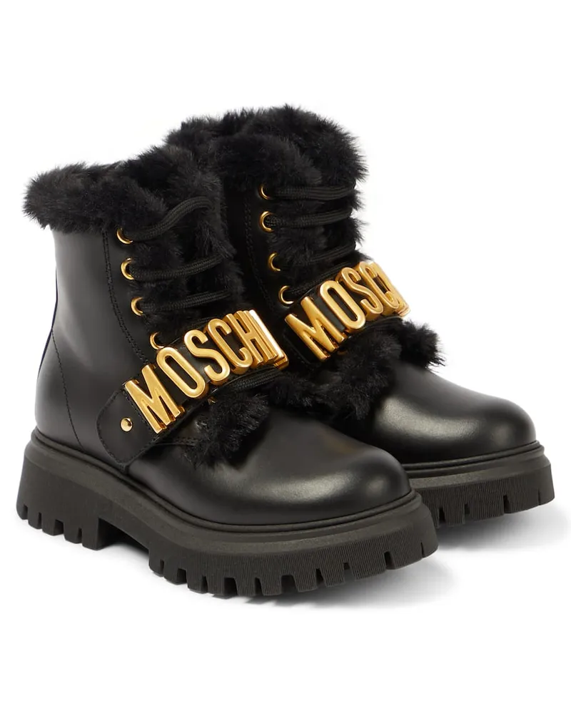 Moschino Stiefel aus Leder Schwarz