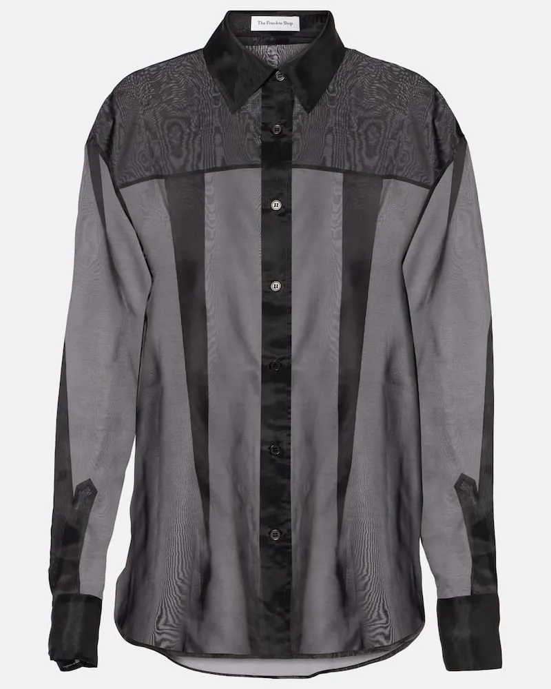FRANKIE Shop Hemd Peri aus einem Seidengemisch Schwarz