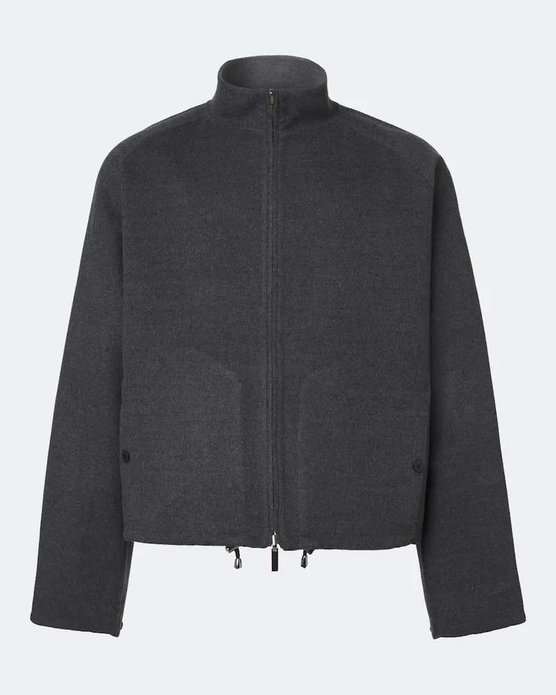 Stoffa Stòffa Wendbare Jacke aus Woll-Fleece Grau