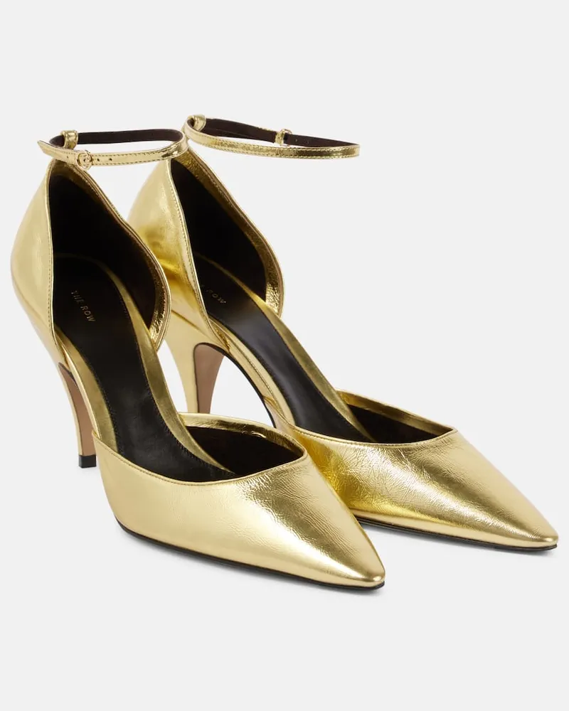 The Row Pumps Liisa aus Metallic-Leder Gold