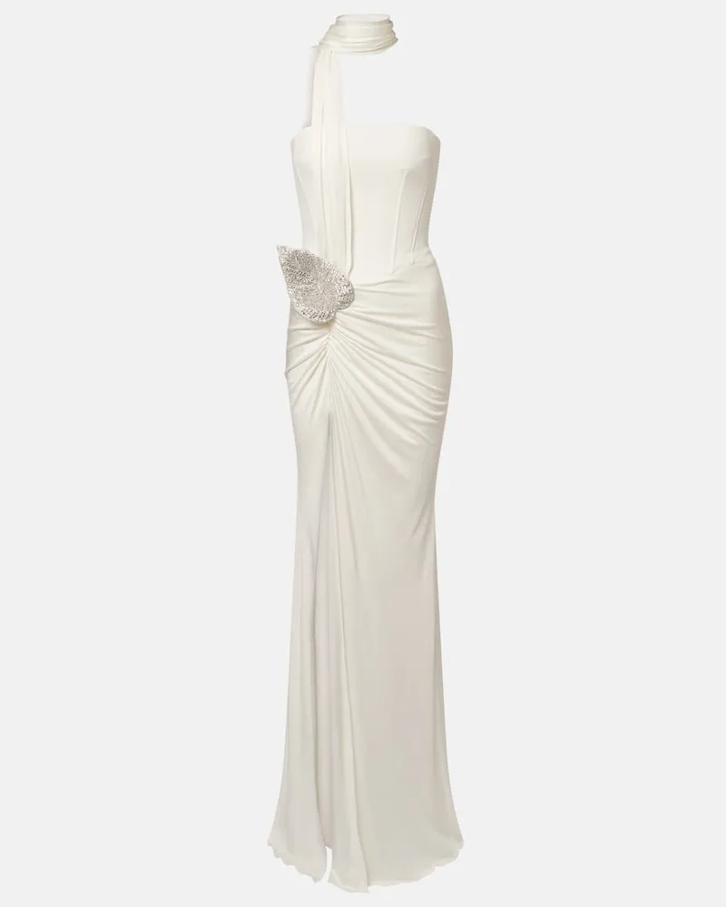 David Koma Verzierte Robe Weiß