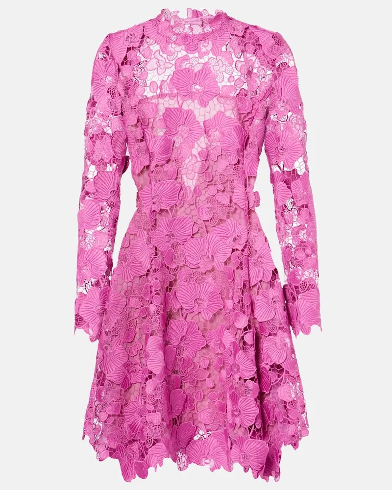 Oscar de la Renta Minikleid aus Spitze Orange