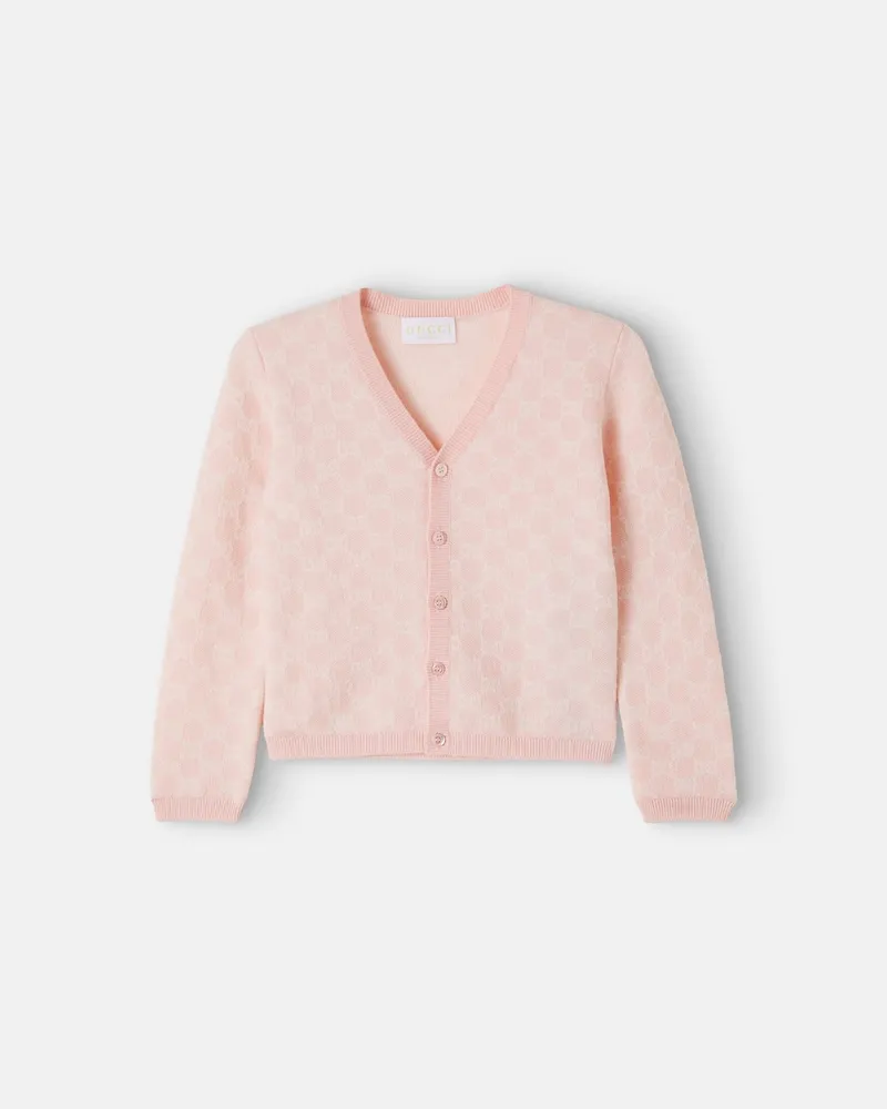 Gucci Baby Cardigan GG aus Wolle Rosa