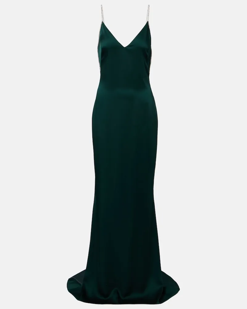 Tom Ford Verziertes Slipdress aus Satin Grün