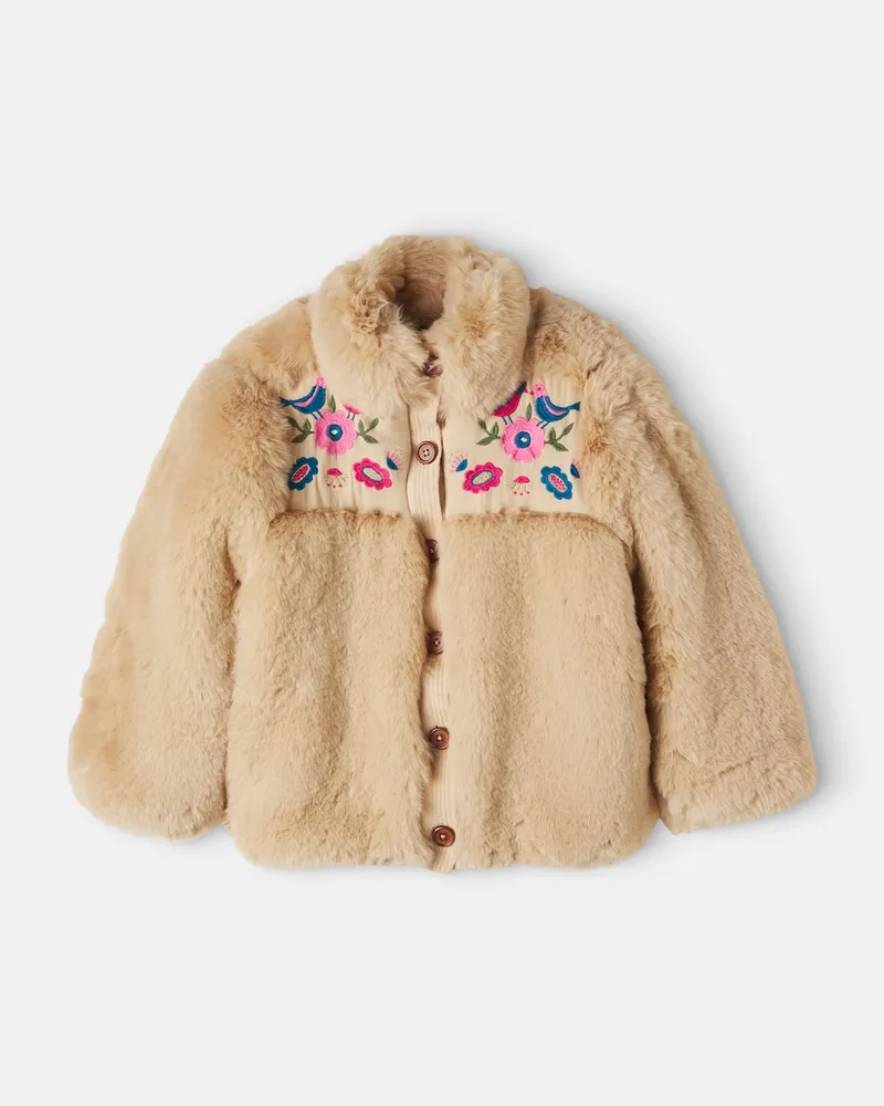 Louise Misha Bestickter Mantel Rosinna Beige