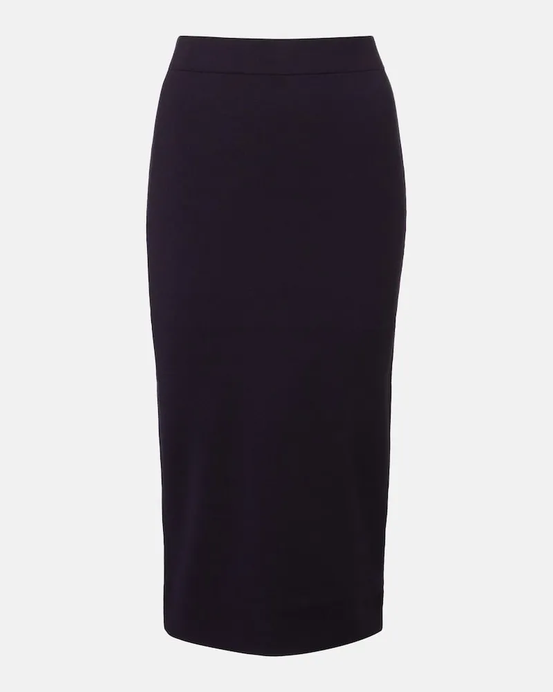 Max Mara Bleistiftrock aus Strick Blau