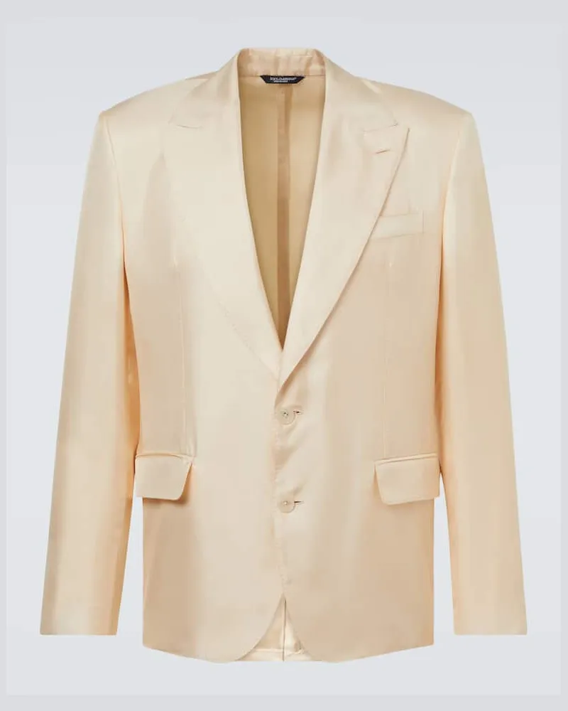 Dolce & Gabbana Blazer Sicilia Light aus Seiden-Twill Beige