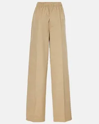 Prada Gerade Hose aus Baumwollpopeline Beige