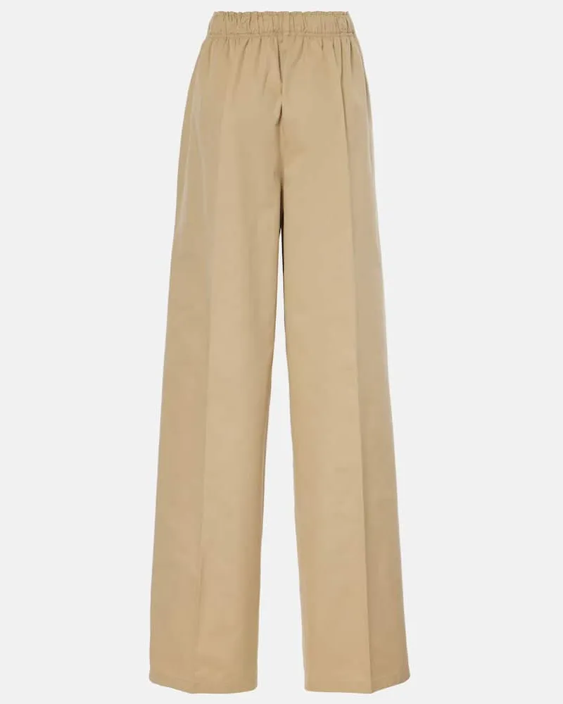 Prada Gerade Hose aus Baumwollpopeline Beige