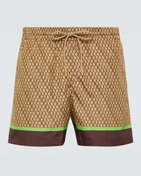 Gucci Bedruckte Badeshorts Beige