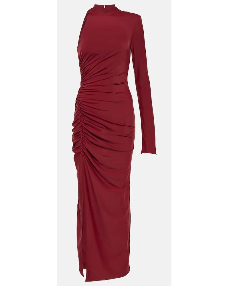 ROTATE Birger Christensen One-Shoulder-Maxikleid Burgund