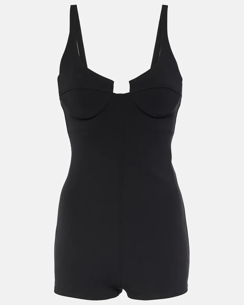Magda Butrym Playsuit aus einem Wollgemisch Schwarz