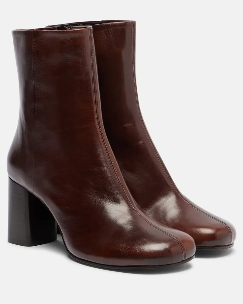 Christophe Lemaire Ankle Boots Anatomic 80 aus Leder Braun