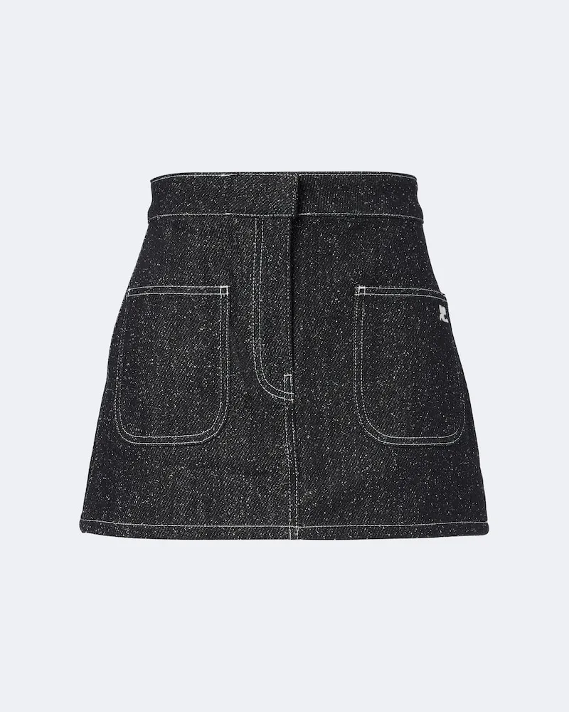 Courrèges Courrèges Minirock aus Tweed Schwarz