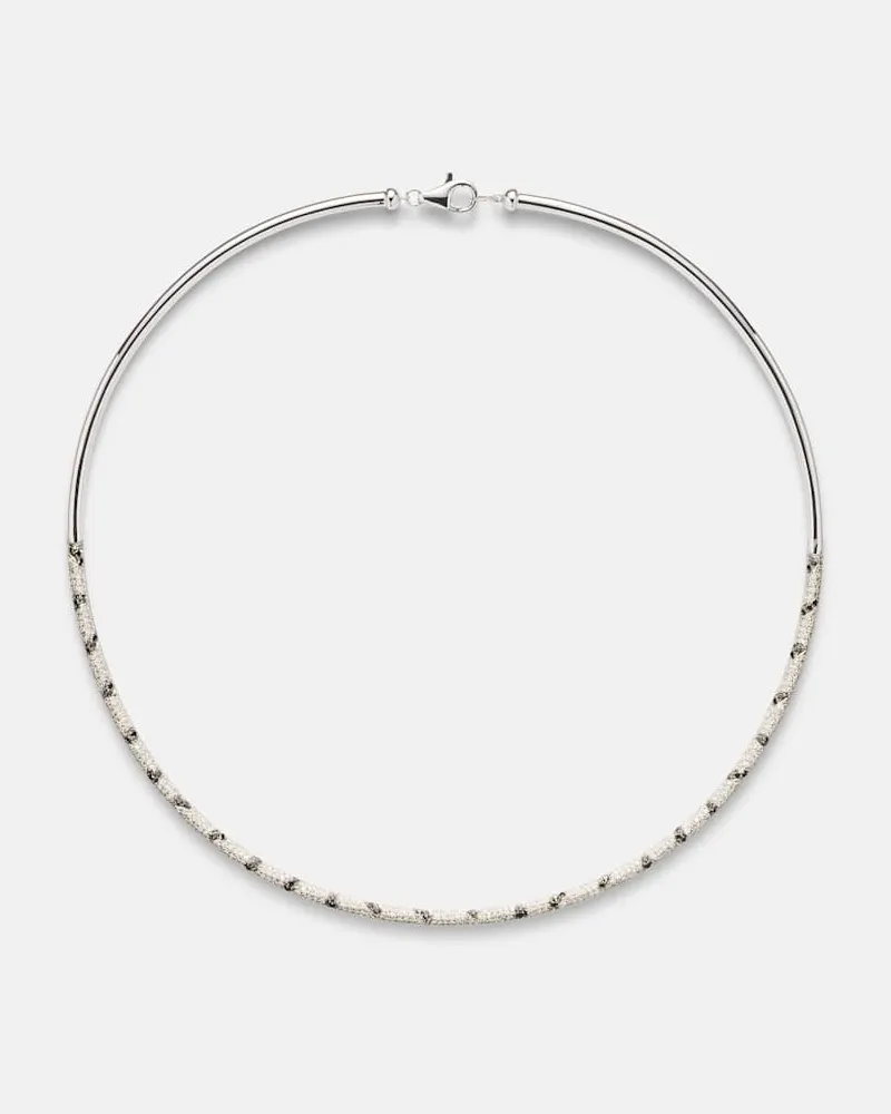 Yvonne Léon Yvonne Léon Choker Torque Zèbre aus 9kt Weißgold mit Diamanten Silber