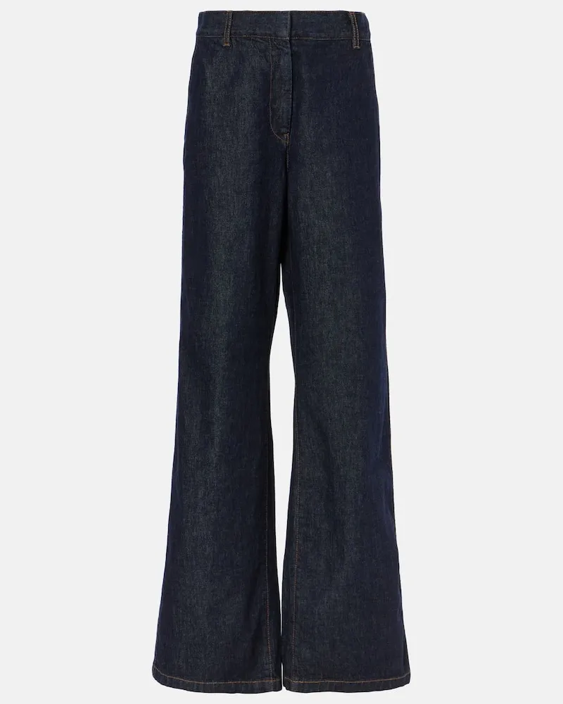 Dries van Noten High-Rise Flared Jeans Blau