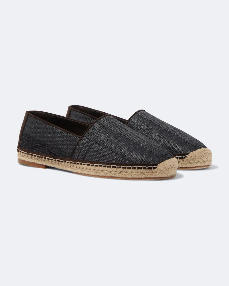 Brunello Cucinelli Espadrilles mit Veloursleder Schwarz