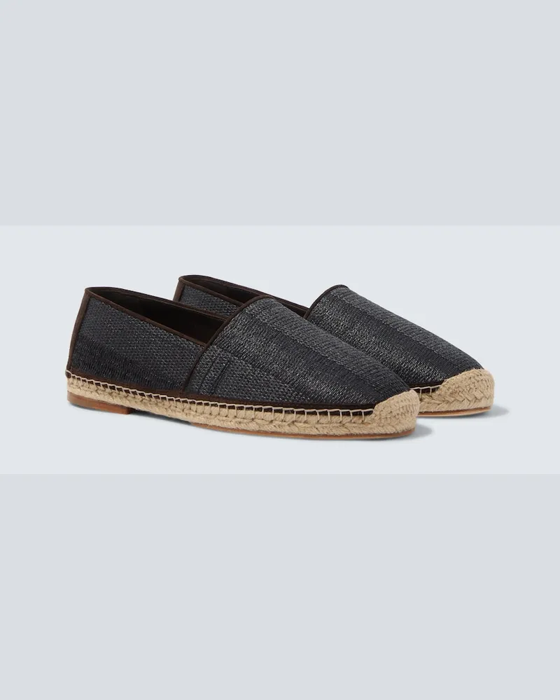 Brunello Cucinelli Espadrilles mit Veloursleder Schwarz