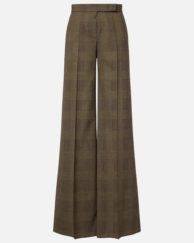 Max Mara Weite Hose aus Schurwolle Braun