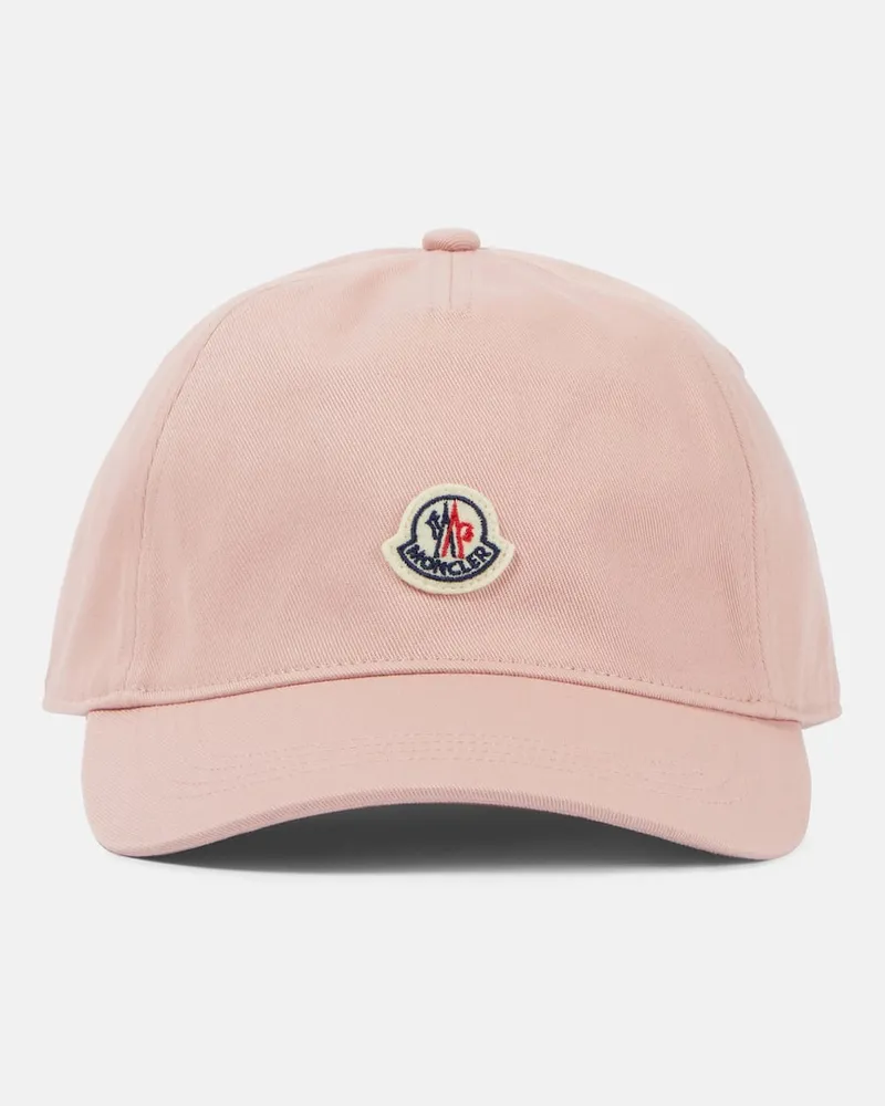 Moncler Baseballcap aus Baumwoll-Canvas Pink