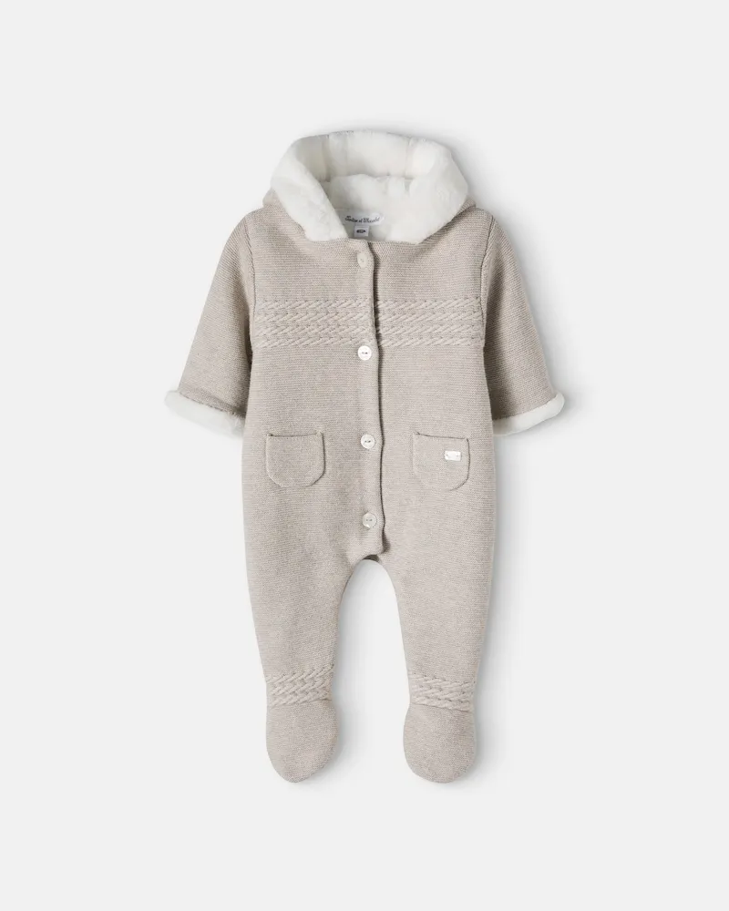 Tartine et Chocolat Baby Strampler mit Fleece Beige