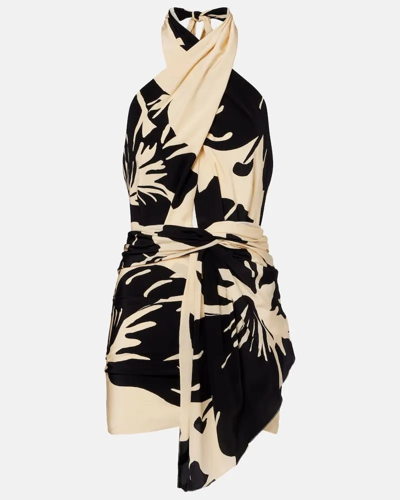 Johanna Ortiz Minikleid aus Seide Beige