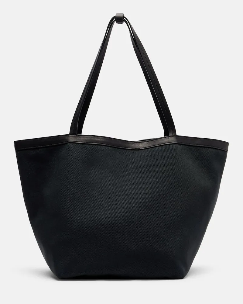 The Row Tote Bag Park Three Stitch aus Canvas mit Leder Schwarz