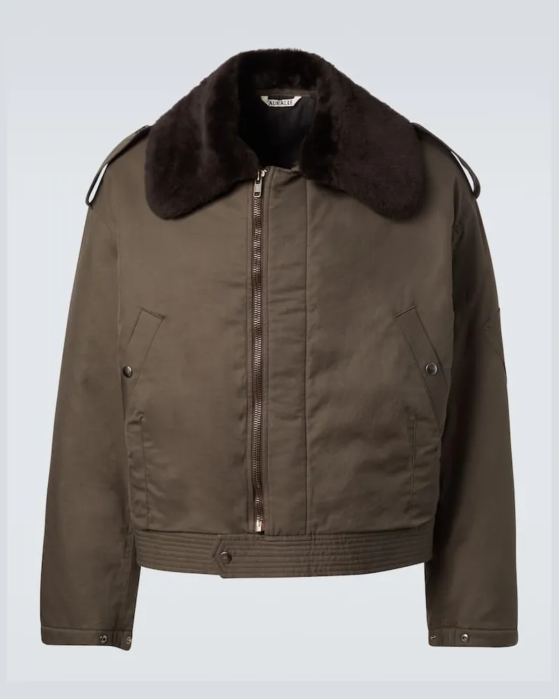 AURALEE Blouson aus Baumwoll-Gabardine Braun