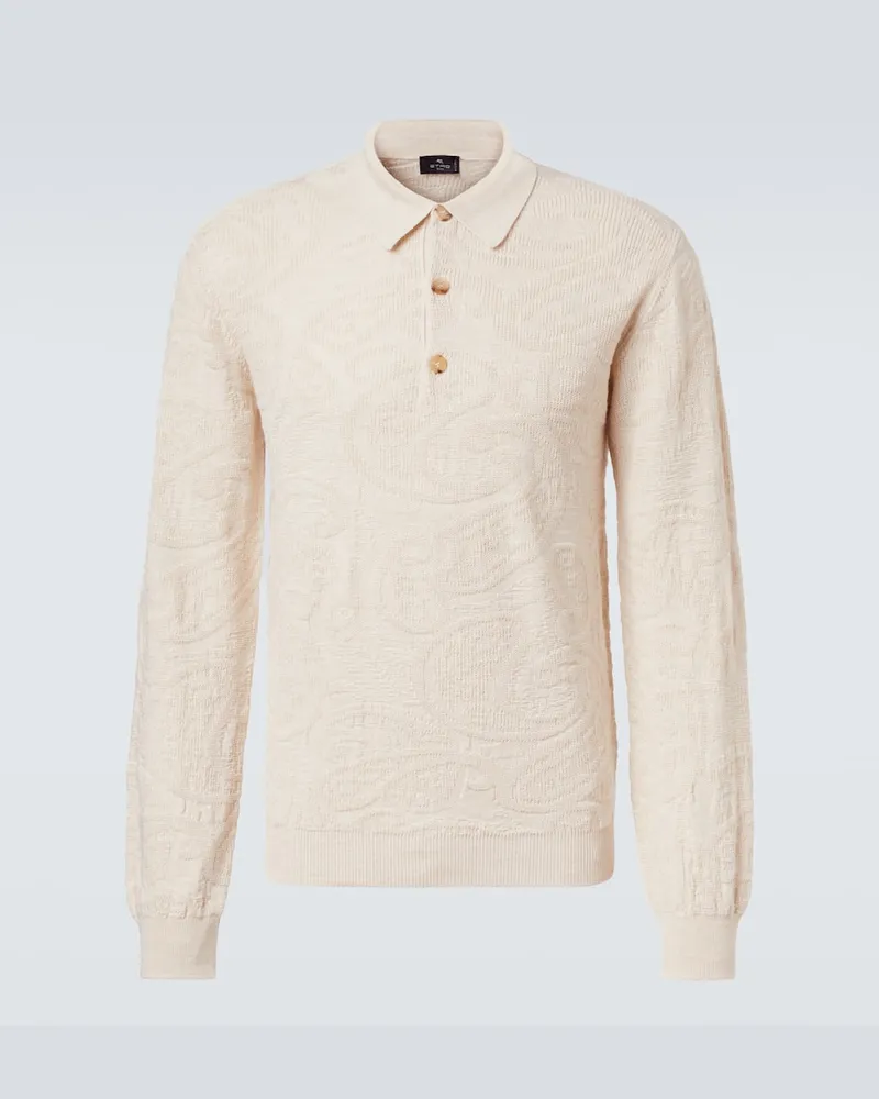 Etro Polopullover aus Jacquard Weiß