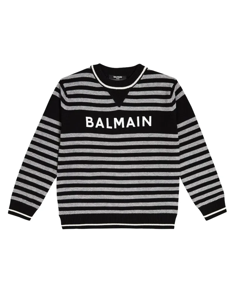 Balmain Pullover aus Wolle Grau