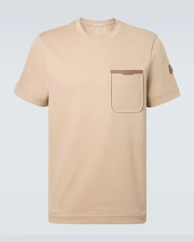 Moncler T-Shirt aus Baumwoll-Jersey Beige