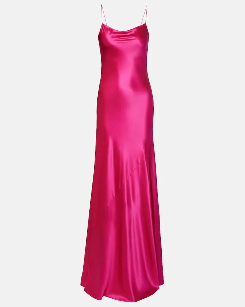 Alaïa Alaïa Robe aus Seidensatin Rosa