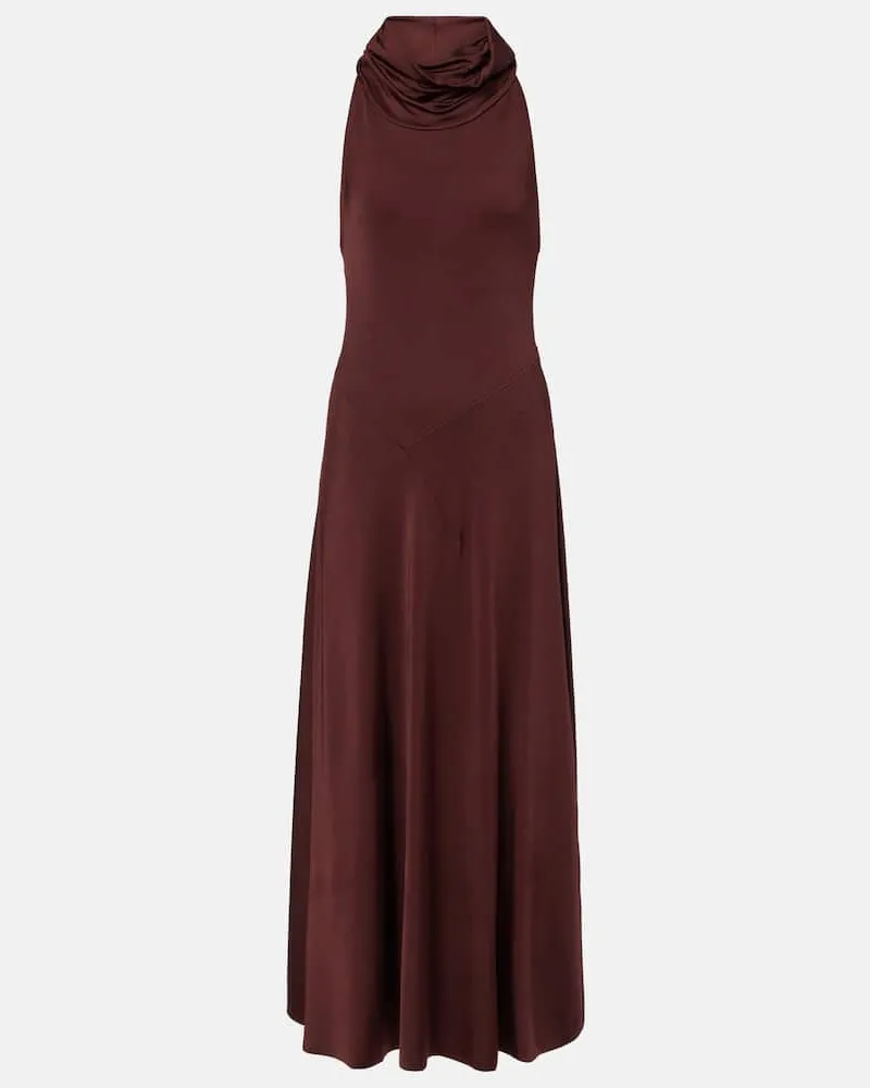 Victoria Beckham Midikleid aus Jersey Braun