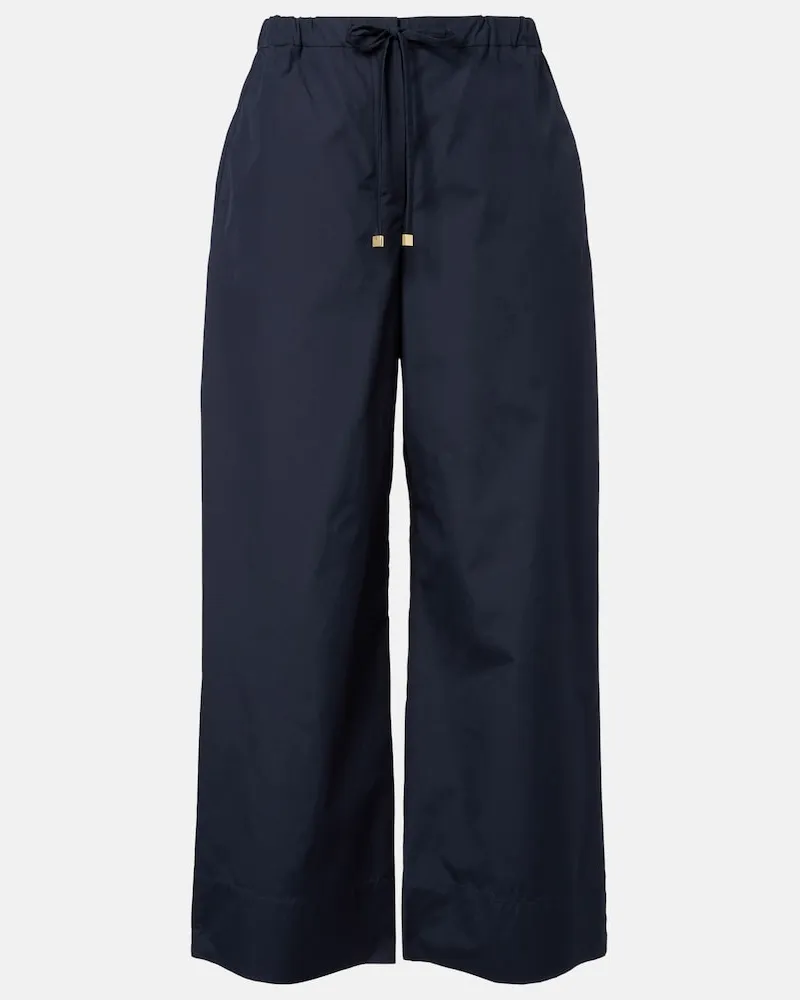 Max Mara Weite Cropped-Hose aus Baumwolle Blau