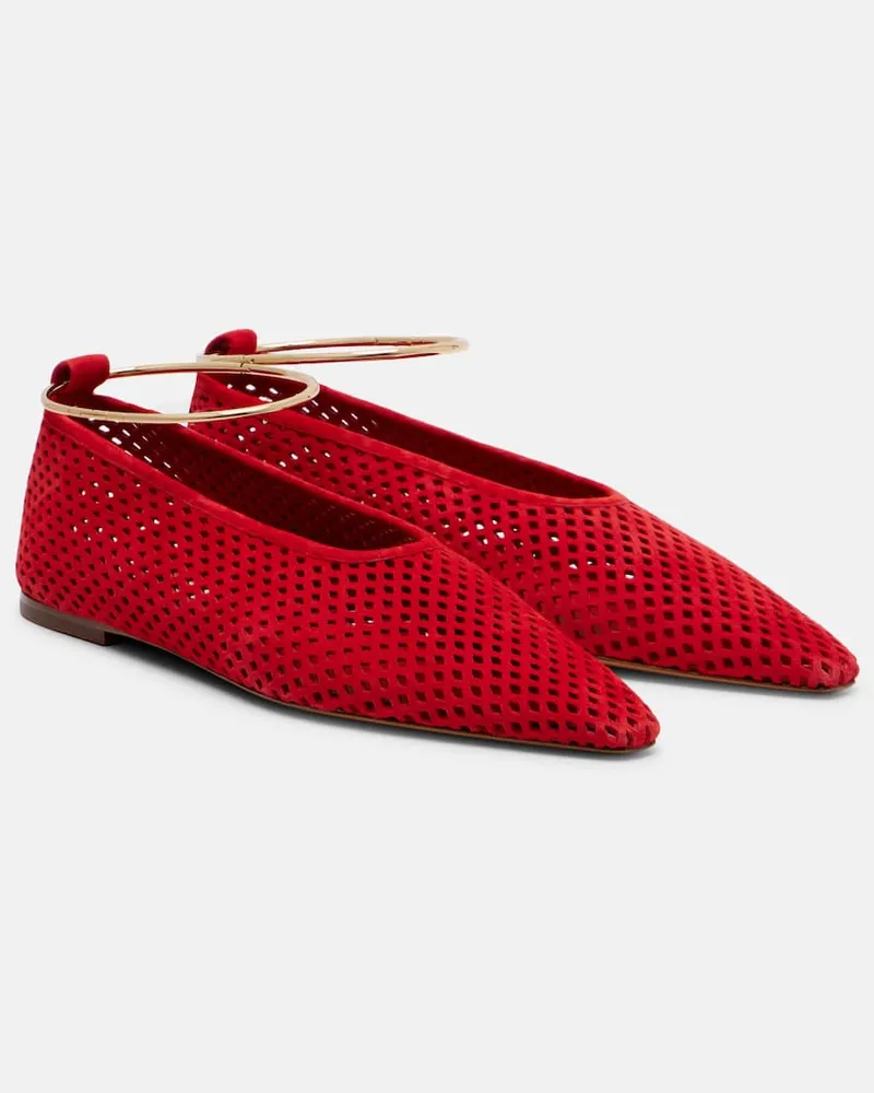 Jil Sander Ballerinas aus Veloursleder Rot