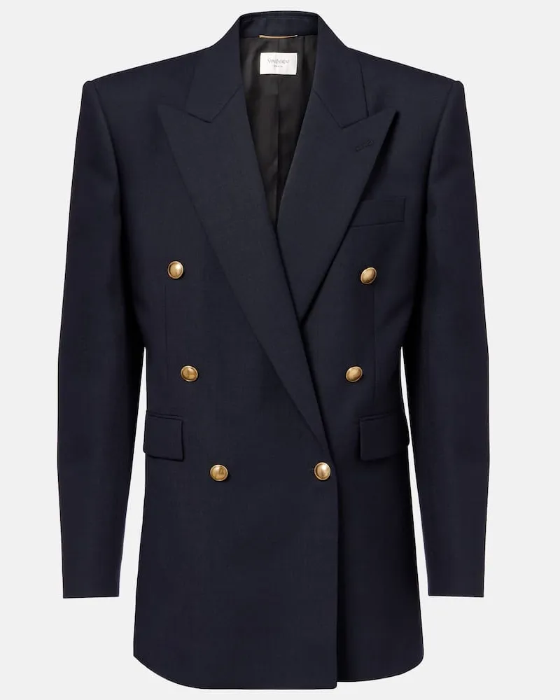 Saint Laurent Blazer aus Wolle Blau