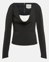 Roland Mouret Off-Shoulder-Top aus Cady Schwarz