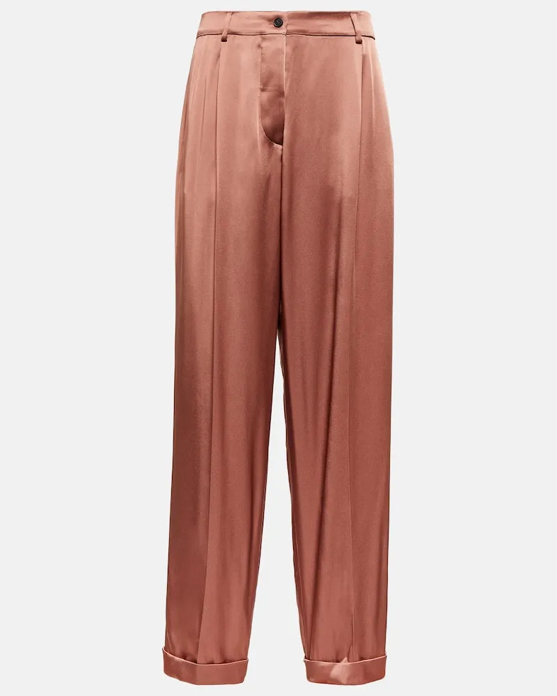 Tom Ford High-Rise-Hose aus Satin Neutral
