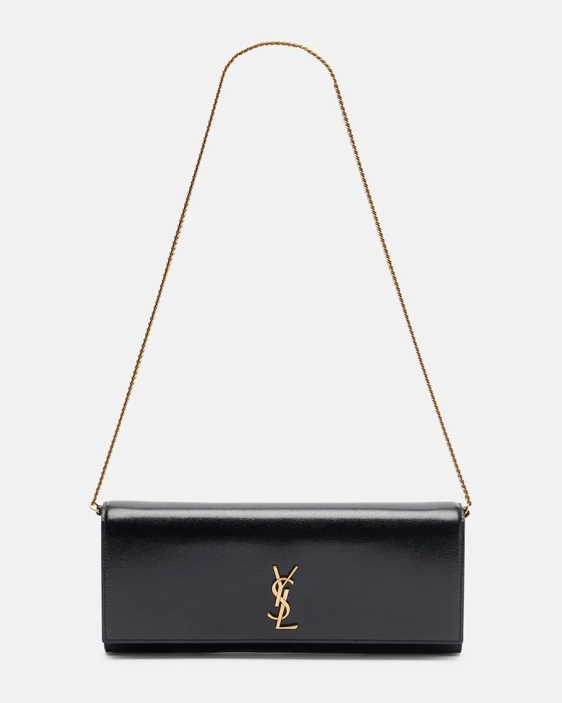 Saint Laurent Clutch Kate aus Leder Schwarz