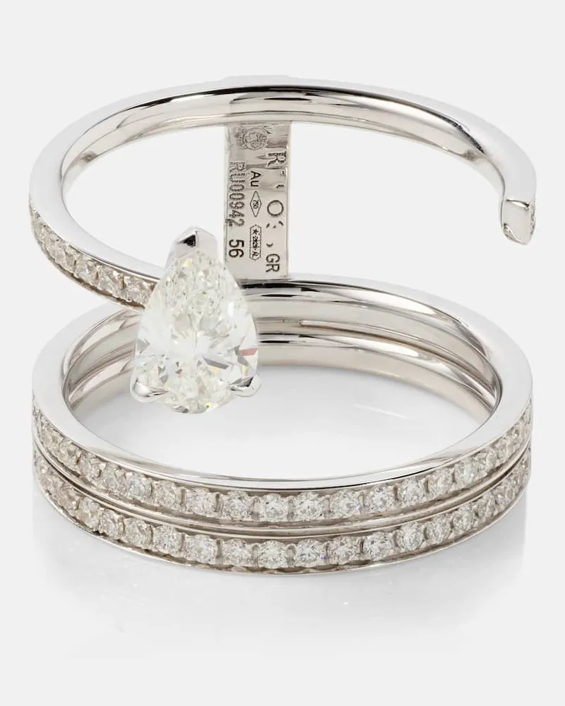 Repossi Ring Serti Sur Vide aus 18kt Weißgold mit Diamanten Silber