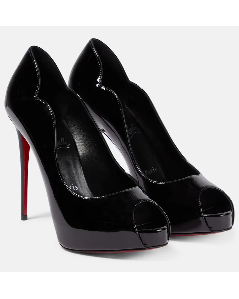 Christian Louboutin Plateau-Pumps aus Lackleder Schwarz