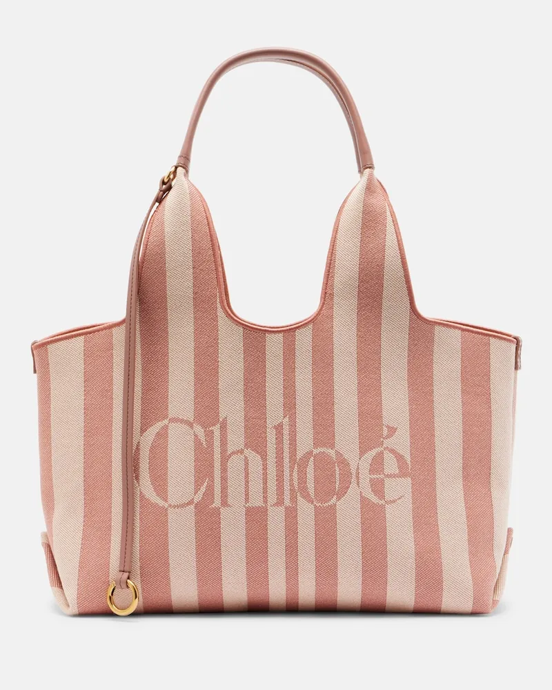 Chloé Chloé Tote Bag Chloé Stripy Large aus Canvas Rosa