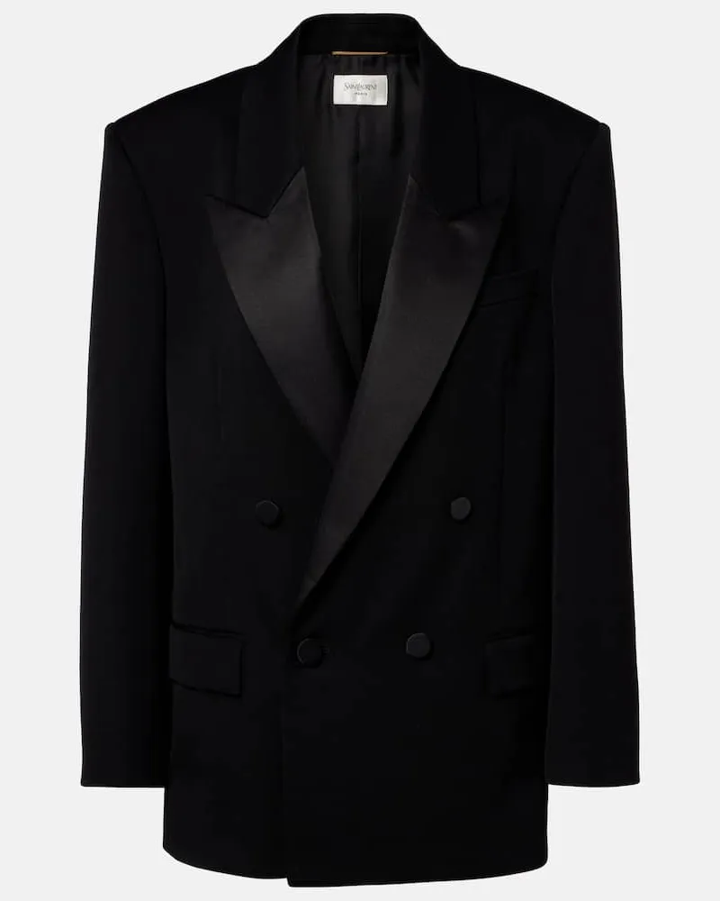 Saint Laurent Blazer aus Wolle Schwarz
