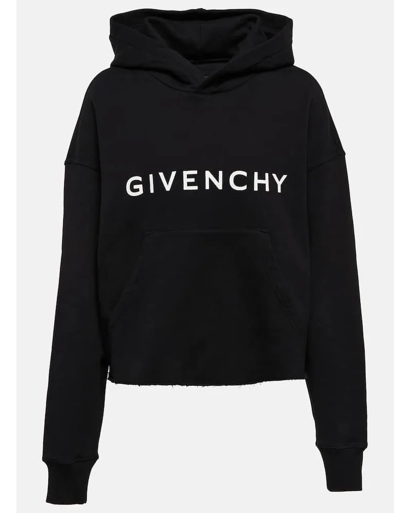 Givenchy Cropped-Hoodie aus Baumwolle Schwarz