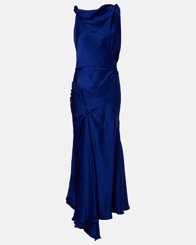 Victoria Beckham Midikleid aus Satin Blau