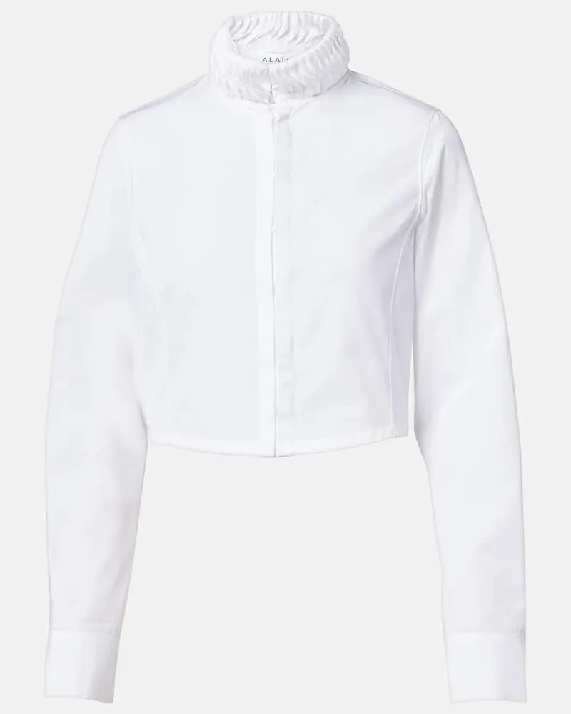 Alaïa Alaïa Cropped-Hemd aus Baumwollpopeline Weiß