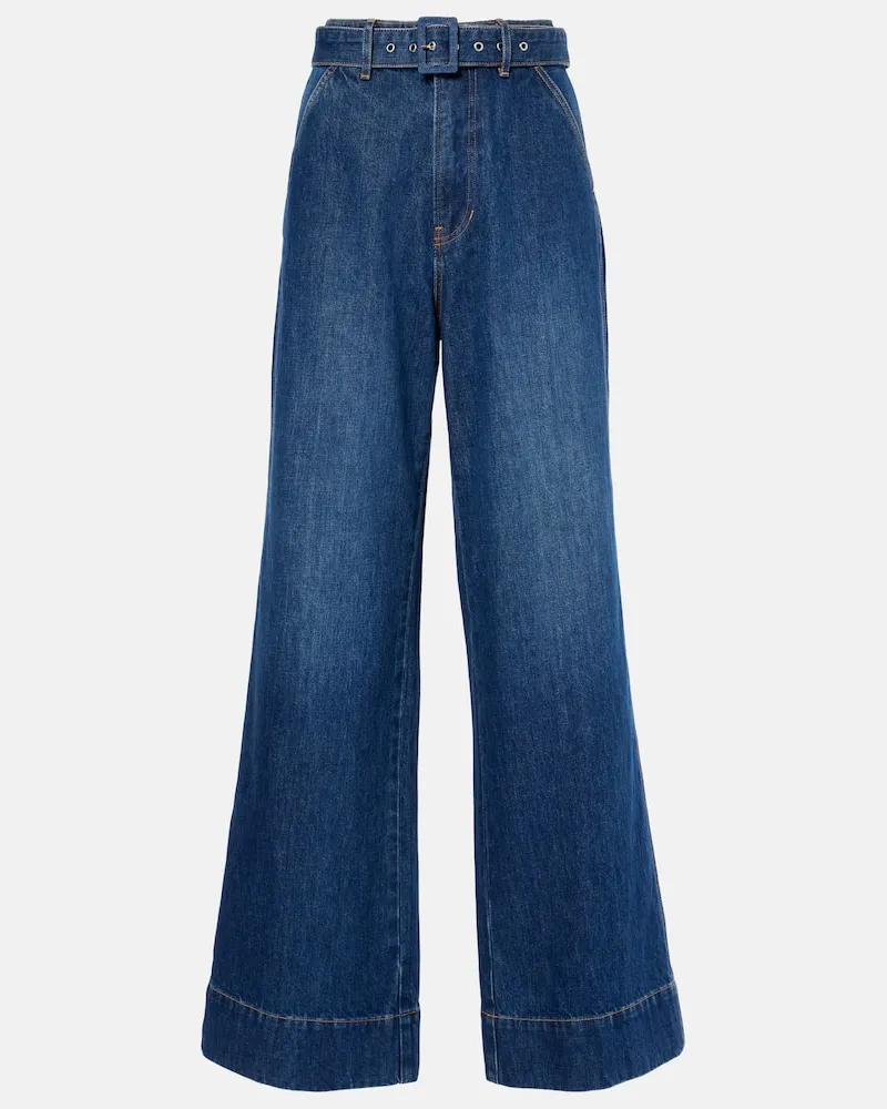 Veronica Beard High-Rise Wide-Leg Jeans Taylor Blau