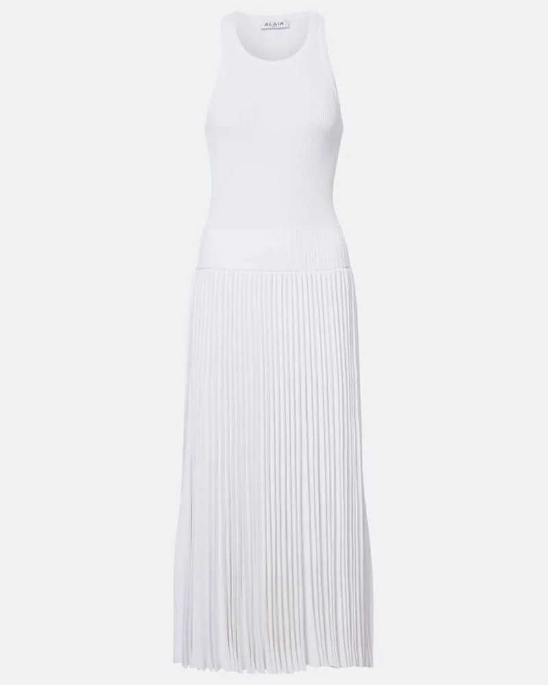 Alaïa Alaïa Midikleid aus Rippstrick Grün