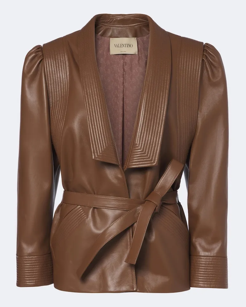 Valentino Garavani Jacke aus Leder Braun