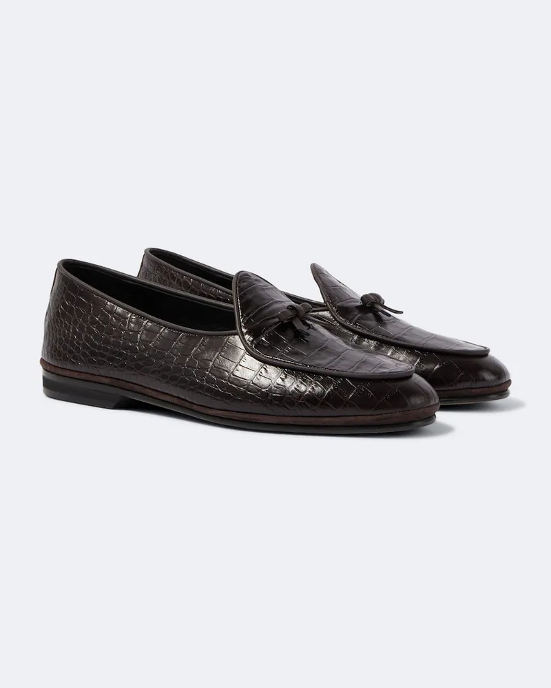 Rubinacci Loafers Marfy aus Leder Braun